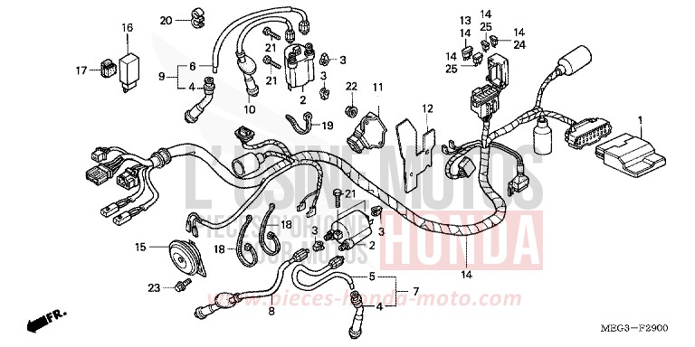 WIRE HARNESS for Shadow Aero GRAPHITE BLACK (NHB01) from 2006